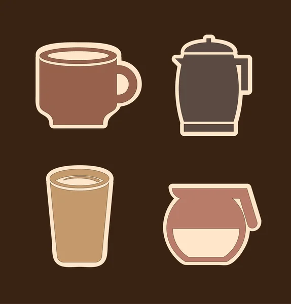 Kahve simgeler — Stok Vektör