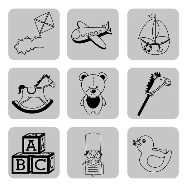 Speelgoed pictogrammen — Stockvector