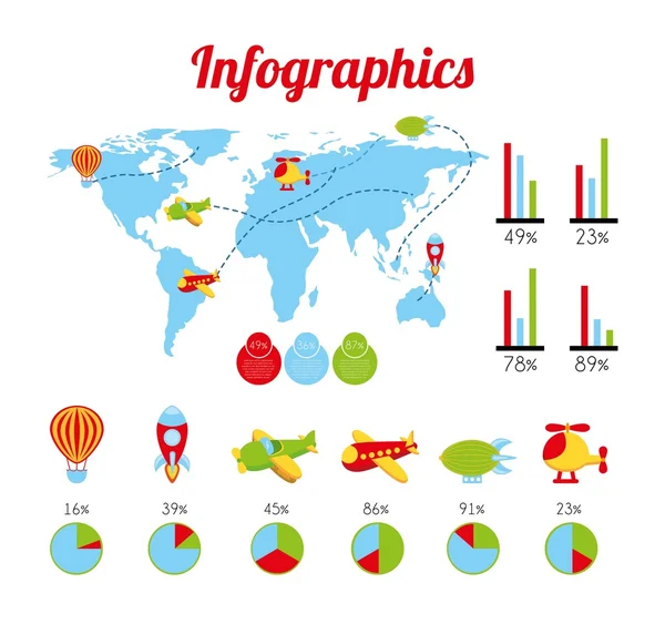 Infografías de juguetes — Vector de stock