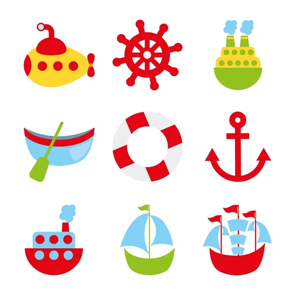 Toys icons — Stock Vector