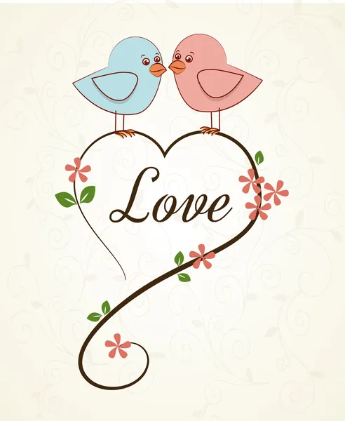 Aves de amor — Vector de stock