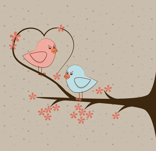Les oiseaux d'amour — Image vectorielle