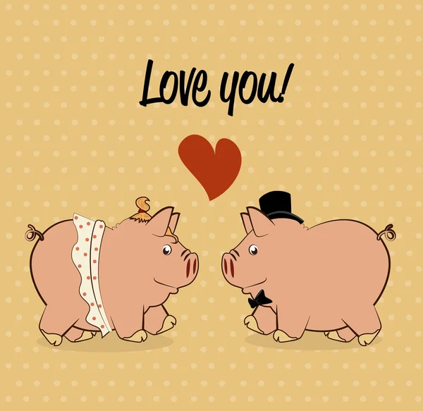 Pig love design — Stock Vector