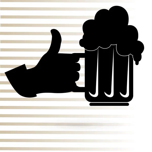 啤酒剪影 — 图库矢量图片