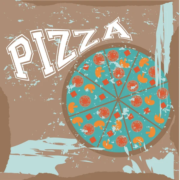 Pizza label — Stockvector