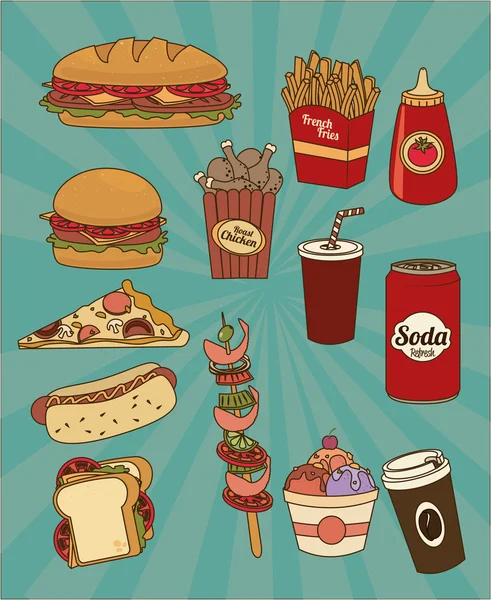 Fast-Food — Vetor de Stock