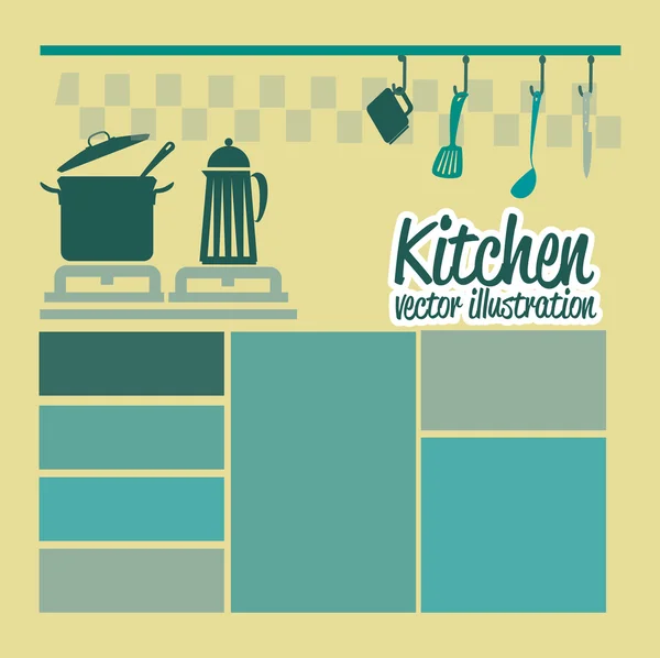 Diseño de cocina — Vector de stock