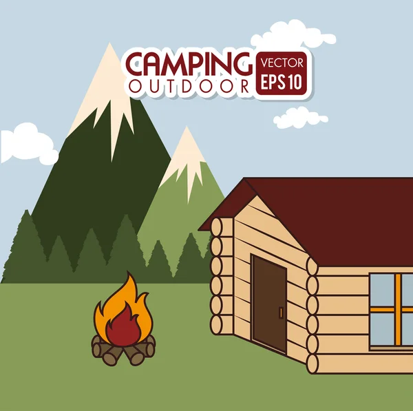 Diseño de camping — Archivo Imágenes Vectoriales