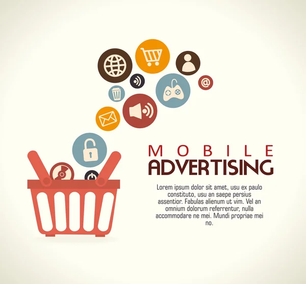 Mobile advertising — Stock Vector