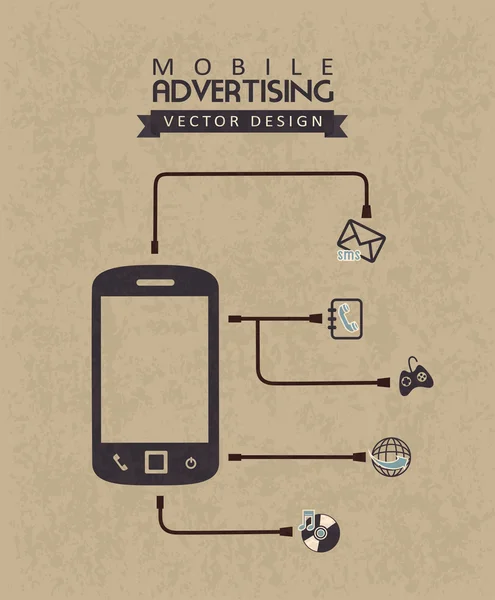 Mobil reklamcılık — Stok Vektör