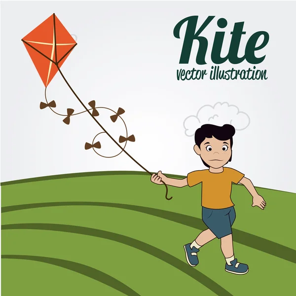 Boy with kite — Stock Vector