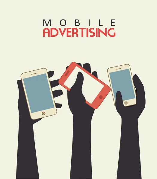 Mobiele reclame — Stockvector