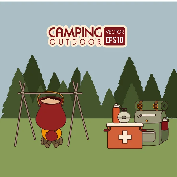 Camping-Design — Stockvektor