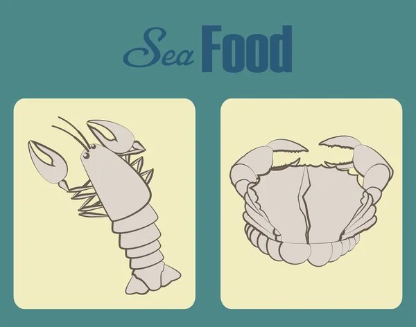 海の食べ物 — ストックベクタ
