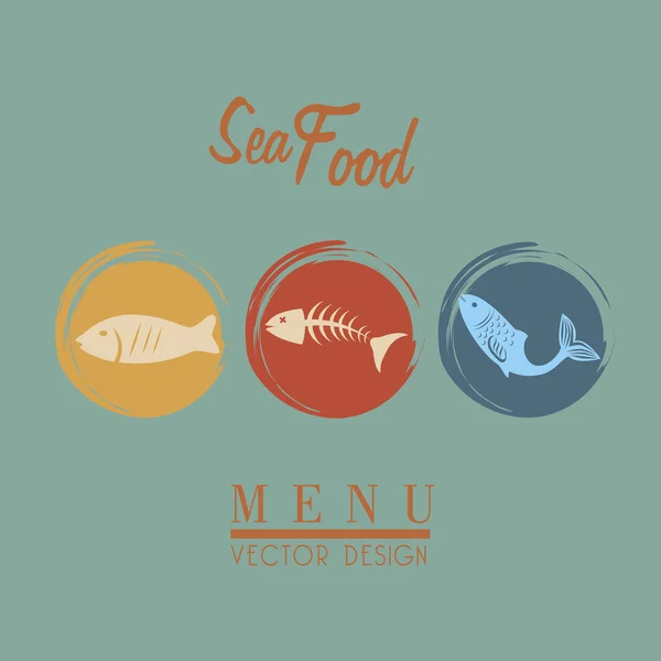 Alimentos de mar — Vector de stock