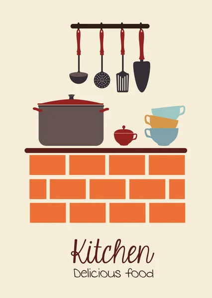 Diseño de cocina — Vector de stock