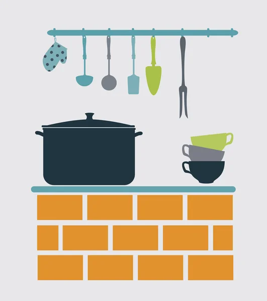 Diseño de cocina — Vector de stock