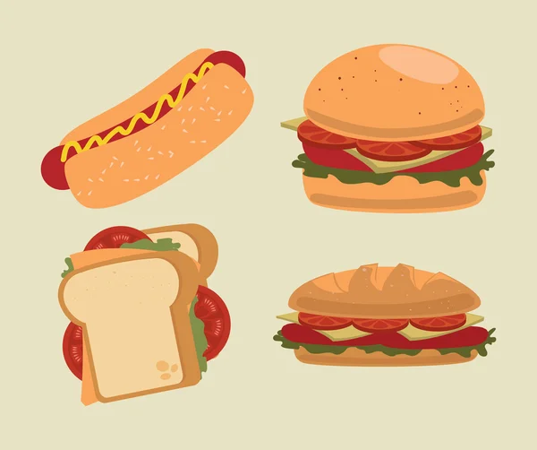 Fast food — Stock Vector