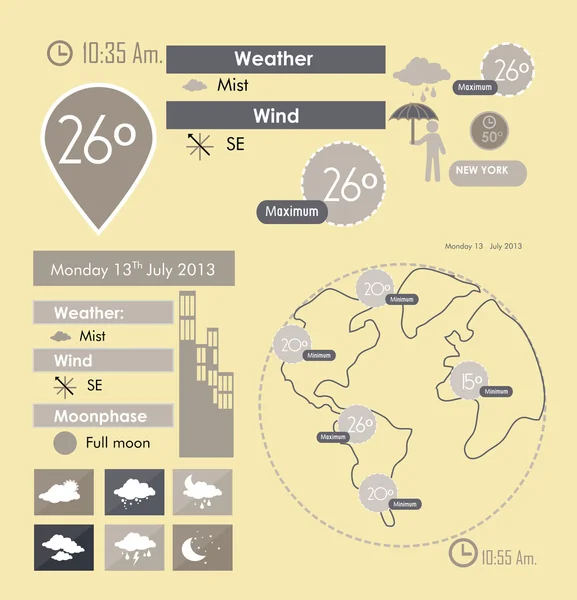 Design meteorológico — Vetor de Stock