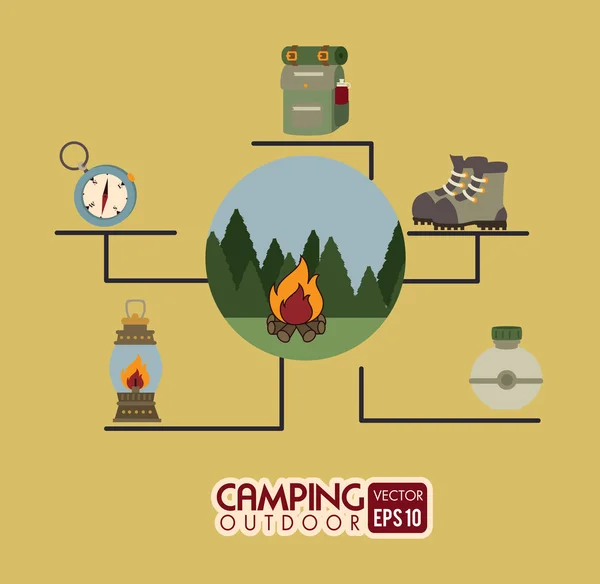 Camping Design — Stock vektor
