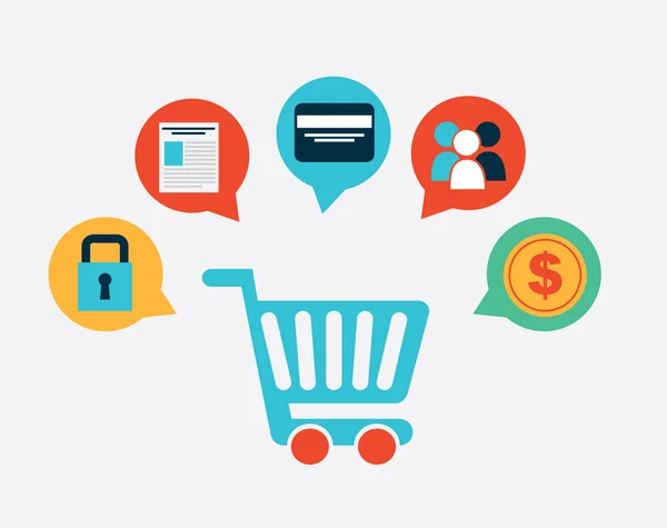 Progettazione di e-commerce — Vettoriale Stock