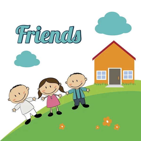 Friends kids — Stock Vector