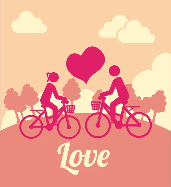 Diseño de amor bicicleta — Archivo Imágenes Vectoriales
