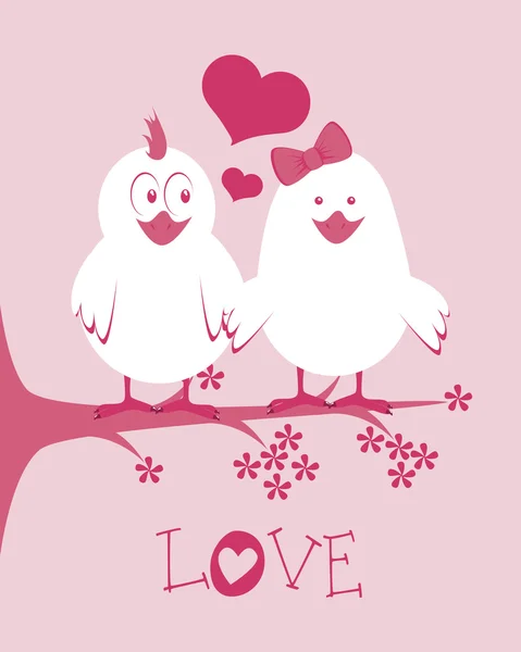 Diseño de aves de amor — Vector de stock