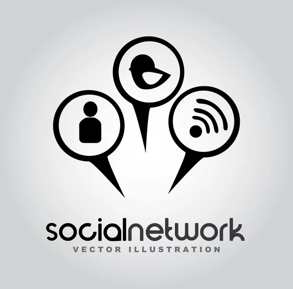 Progettazione social network — Vettoriale Stock