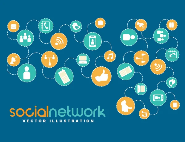 Progettazione social network — Vettoriale Stock