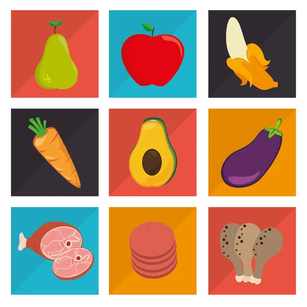 Conception d'aliments sains — Image vectorielle