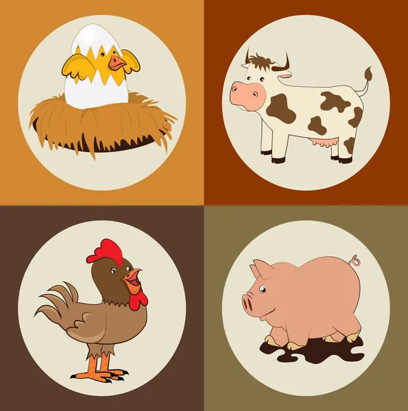 Diseño de animales de granja — Vector de stock