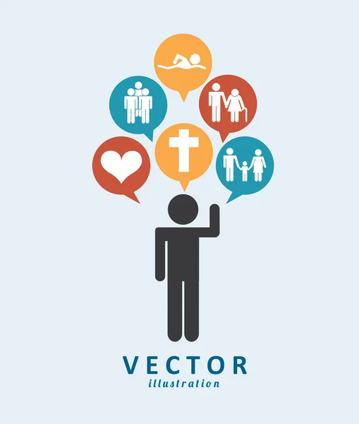 Diseño de icono humano — Vector de stock