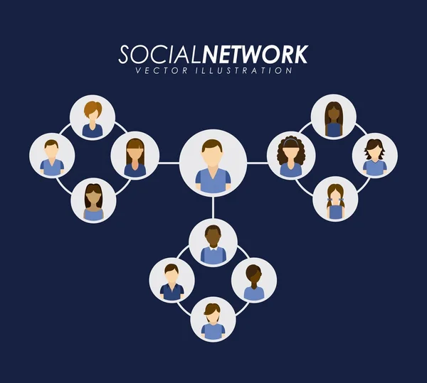 Desenho de redes sociais — Vetor de Stock