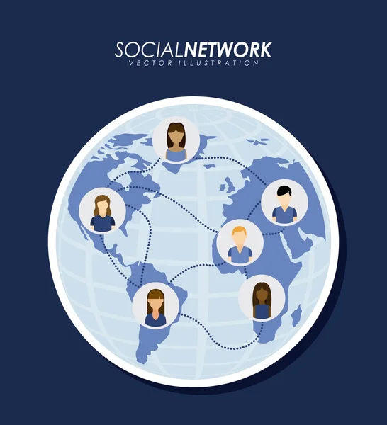 Progettazione social network — Vettoriale Stock