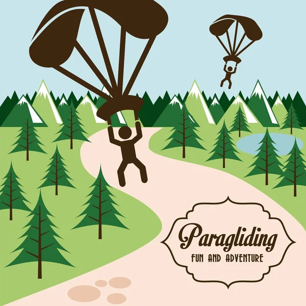 Paragliding design — Stockový vektor