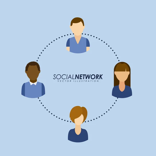 Progettazione social network — Vettoriale Stock