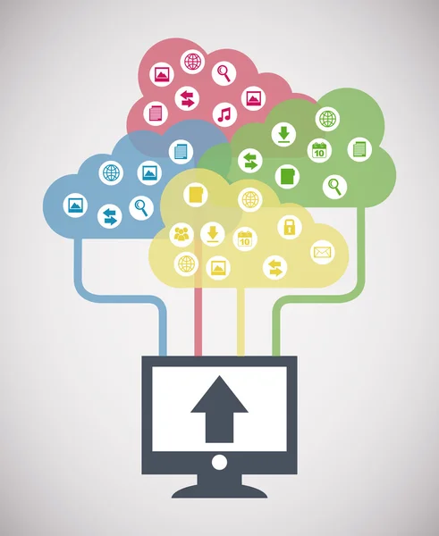 Computação em nuvens —  Vetores de Stock