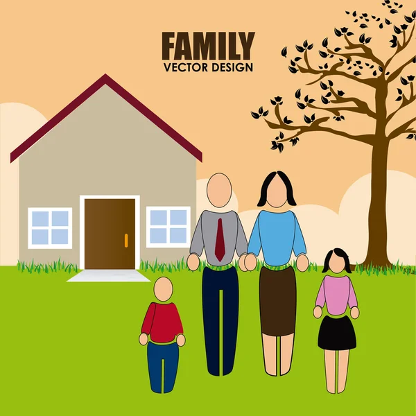 Familiendesign — Stockvektor