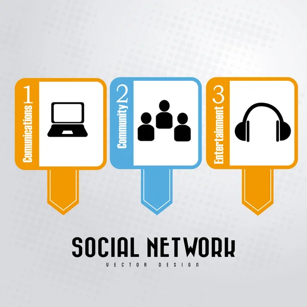 Progettazione social network — Vettoriale Stock