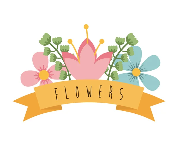 Flowers decoration nature badge empty decoration Stock Vector Image by