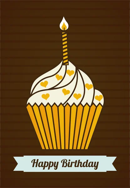 Cupcake de diseño de cumpleaños — Vector de stock