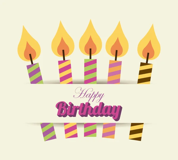 Velas de diseño de cumpleaños — Vector de stock