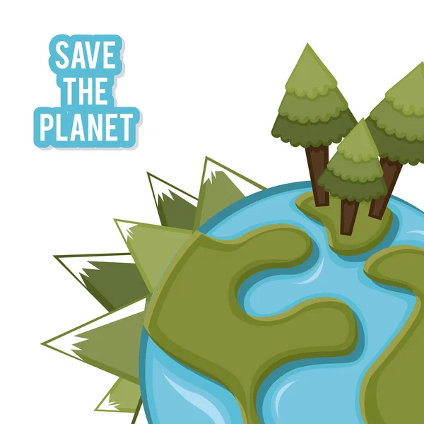 Conception environnementale sauver la planète — Image vectorielle
