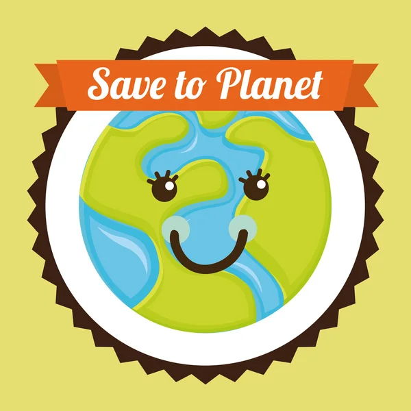 Diseño ambiental salvar planeta — Vector de stock