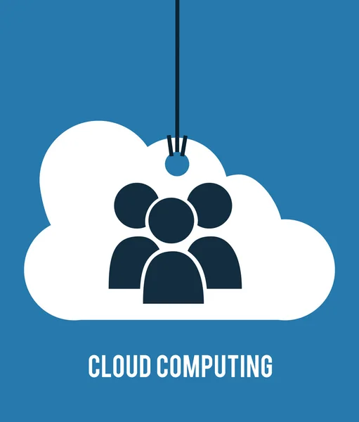 Conception d'ordinateurs cloud computing — Image vectorielle