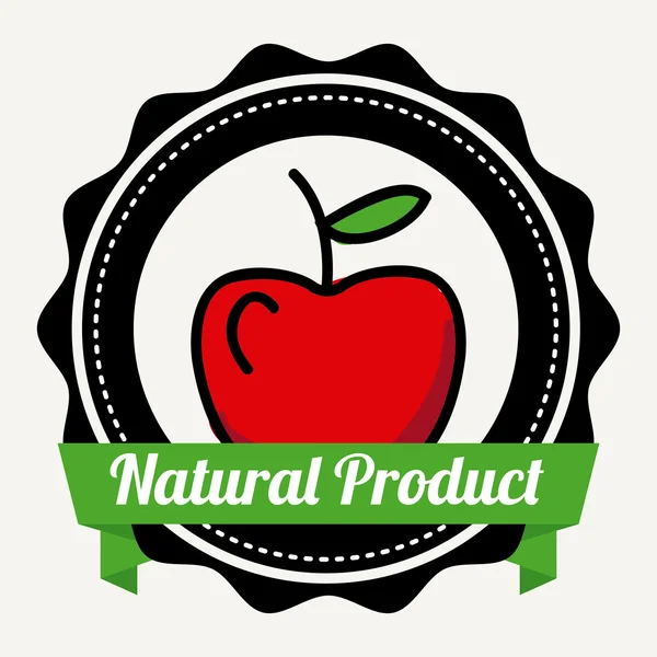 Natural design with red apple — Stock Vector