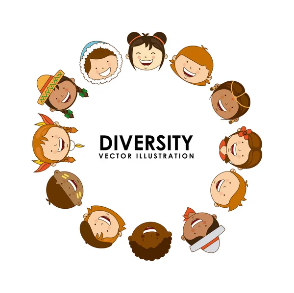 Diversidad de razas — Vector de stock