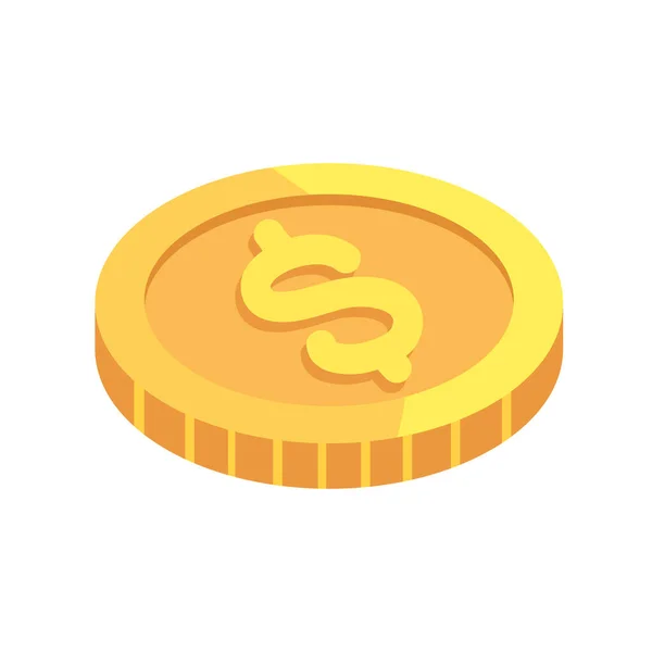 Mynt pengar dollar ikon — Stock vektor
