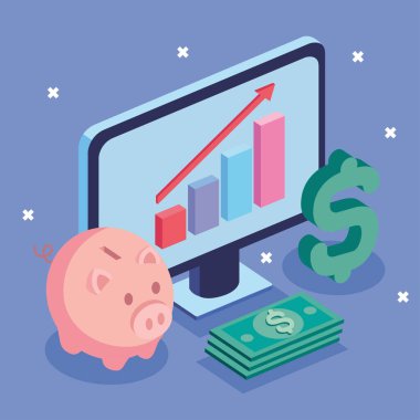 masaüstü ve para simgeleri